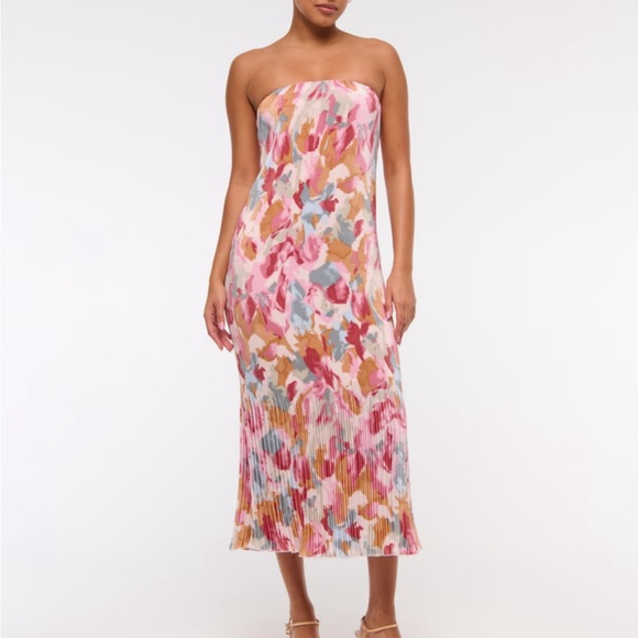 Abercrombie & Fitch Giselle Pleat Release Midi Dress - Picture 6 of 6
